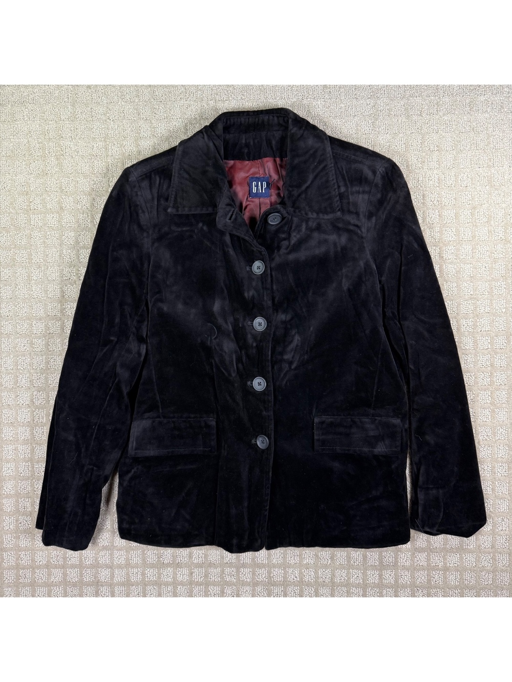 Gap black velvet blazer jacket S/P